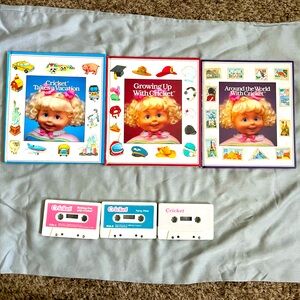 Vintage cricket Kids Storybook and Cassette Set -3 books 3 cassettes